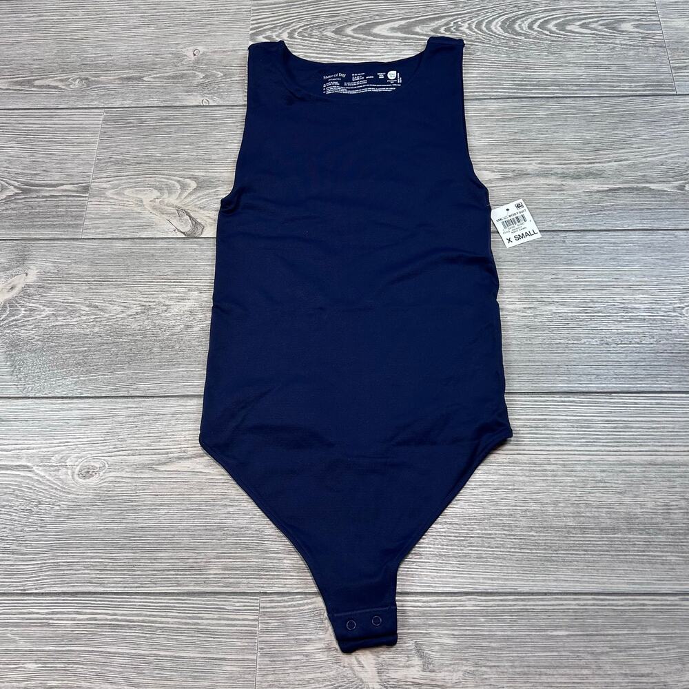 State of Day Seamless Thong Bodysuit Navy Blue XS NWT - Picture 2 of 4
